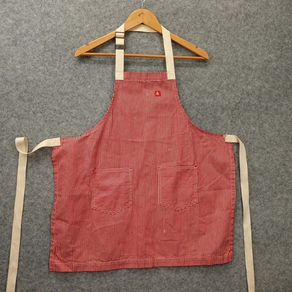 Hedley Bennett Apron Cropped Essential Adult Red Hickory Stripe USA Made $129